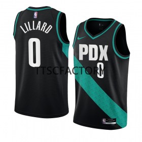 Dres Portland Trail Blazers Damian Lillard 0 Nike 2022-23 City Edition Crno Swingman - Muške